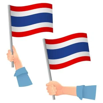 Thailand flag in hand icon Stock Illustration