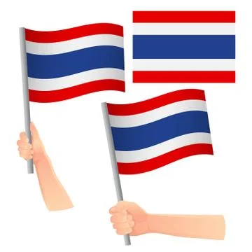 Thailand flag in hand set Stock Illustration