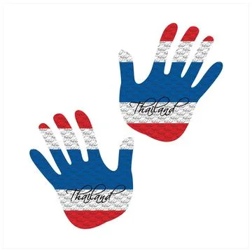 Thailand flag hand vector Stock Illustration