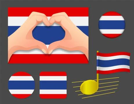 Thailand flag icon. Stock Illustration