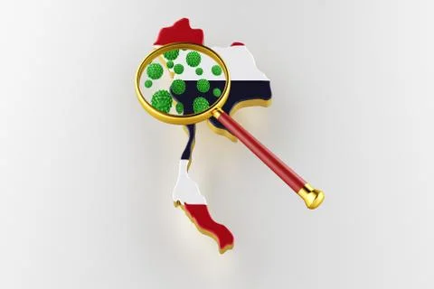 Thailand flag on a map. 3d render Illustrazione stock