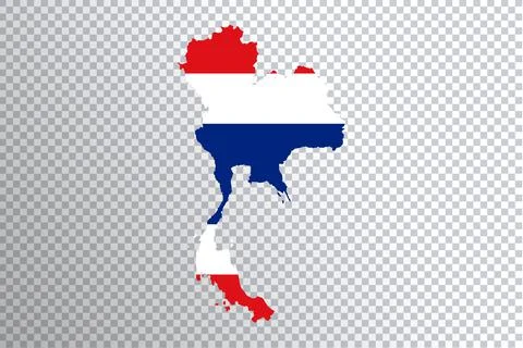 Thailand flag on map, transparent background Stock Illustration