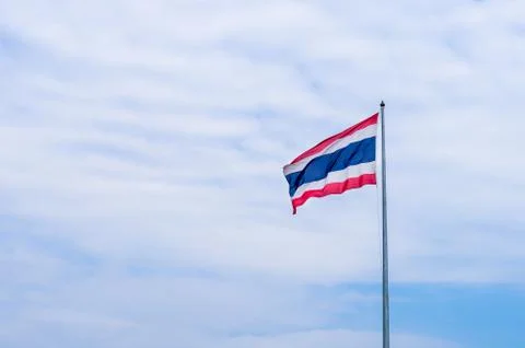 Thailand flag in pole Stock Photos