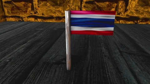 Thailand Flag Post - Orbiting Shot Stock Footage 270769856