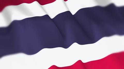 Thailand Flag Seamless Loop 4k 60fps on Sky Background Stock Footage 340353057
