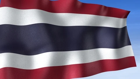 Thailand Flag - Set of 3 Angles with Masks [3WaveSeries] Stock Footage 104584063