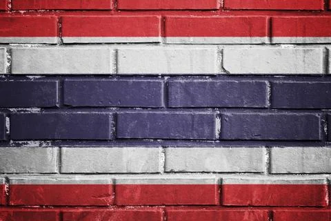 Thailand flag on a textured brick wall Ilustración de archivo