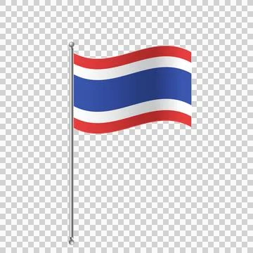 Thailand flag on a transparent background vector illustration. Stock Illustration