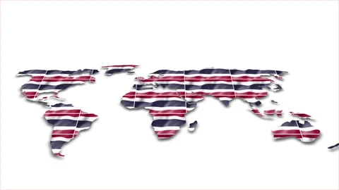 Thailand flag wave 3d earth map animation white background Vidéo 264302631