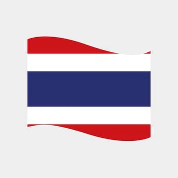Thailand Flag Wave Rectangle Icon Stock Illustration