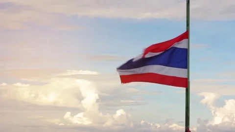Thailand flag waving Stock Footage 73294159