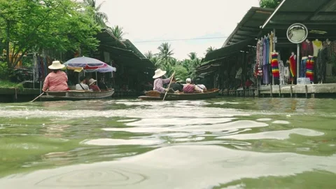 Thailand floating market 1 Stock Footage 154843997