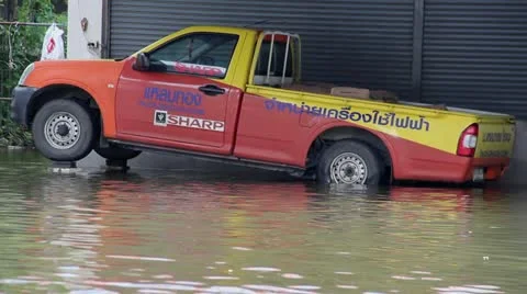Thailand Flood Ayutthaya 9448 Stock Footage