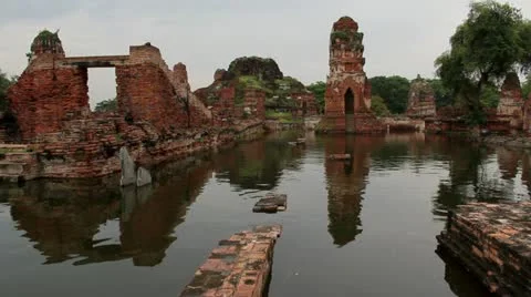 Thailand Flood Ayutthaya 9882 Stock Footage