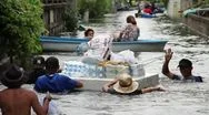 Thailand Flood Ayutthaya Stock Footage
