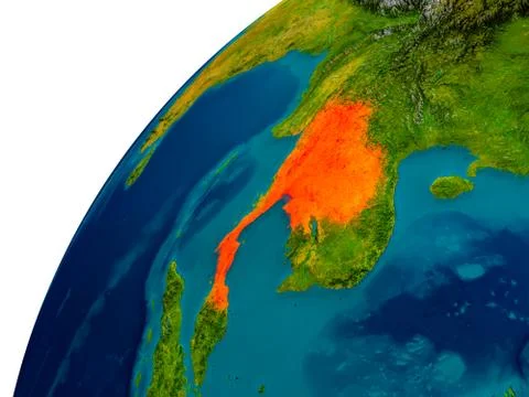 Thailand on globe Stock Illustration