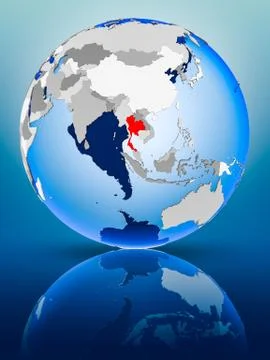 Thailand on globe Stock Illustration