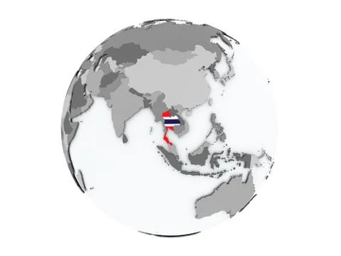 Thailand on globe isolated Stock Illustration