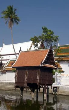  Thailand: Ho trai (scripture library), Wat Yai Suwannaram, Phetchaburi Wa... Stock Photos