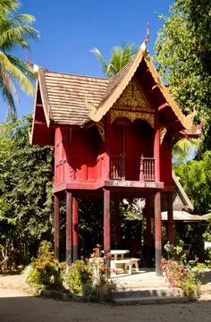  Thailand: Ho trai (scripture library), Wat Puttha En, Mae Chaem, Chiang M... Stock Photos