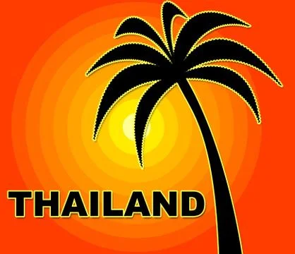 Thailand holiday representing go on leave and vacational siam 스톡 일러스트