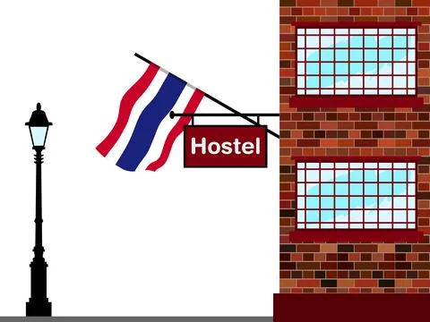 Thailand Hostels Vector Illustration Stock Illustration