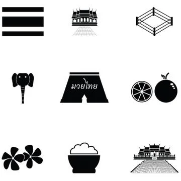 Thailand icon set Stock Illustration