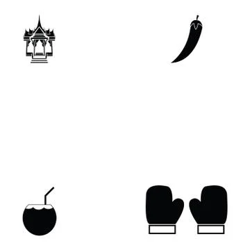 Thailand icon set Stock Illustration