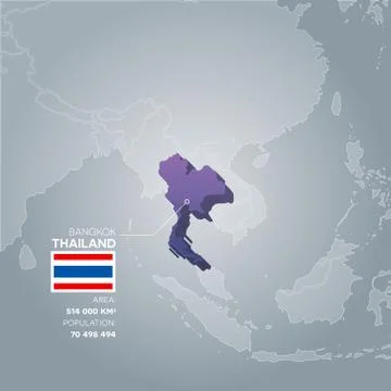 Thailand information map. Stock Illustration