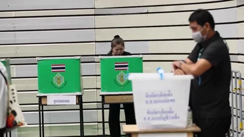 Thailand kicks off early voting ahead of general elections, THAILAND, TH - 01 Fe Video stock 328008331