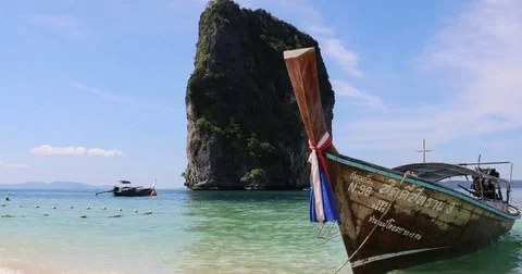 THAILAND, KRABI - 7 Feb, 2017. Tourist boat Stock Footage 73111153