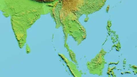 Thailand Map 3D animated with Borders Stock Footage 348534960