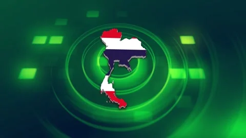 Thailand Map and Flag Background Stock-Footage 344030258
