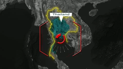 Thailand Map - Cyber Attack Stock Footage 268679195