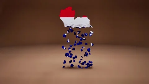 Thailand Map With Flag Video stock 323752552