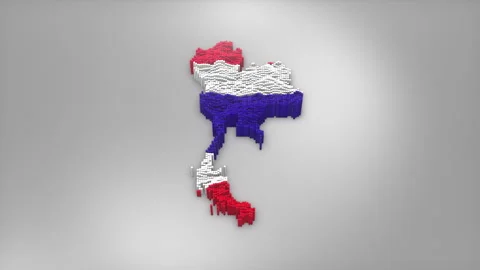 Thailand Map with Flag Intro Background Stock Footage 315162740