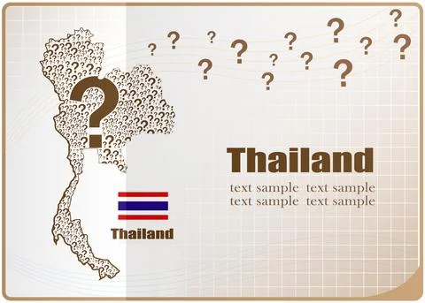 Thailand map flag made from question mark. Stock Illustration