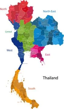 Thailand map Stock Illustration