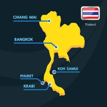Thailand map Stock Illustration