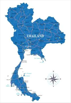 Thailand map Stock Illustration