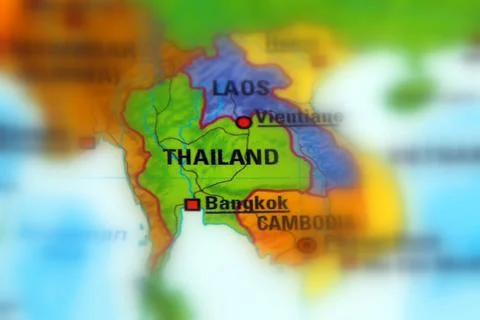 Thailand on a map Stock Photos