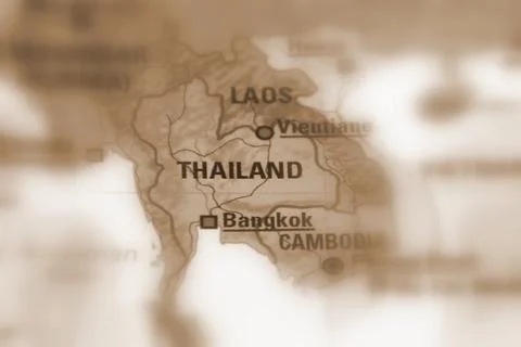 Thailand on a map Stock Photos