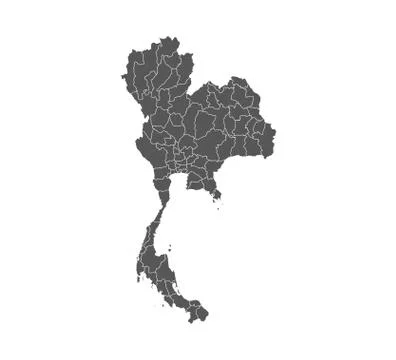 Thailand map, states border map. Vector illustration. Stock Illustration