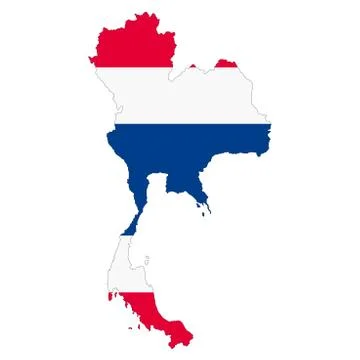 Thailand map on white background with clipping path Stock Illustration