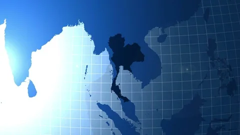 Thailand. Map. Zooming into Thailand on the globe. Stock Footage 71395341