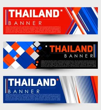 Thailand modern banner template vector set design. Stock Illustration