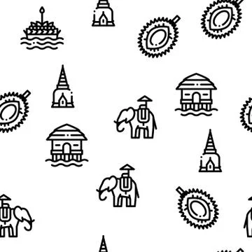 Thailand National Seamless Pattern Vector Ilustración de archivo