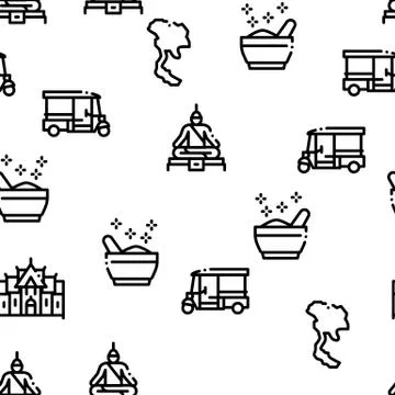 Thailand National Seamless Pattern Vector イラスト素材