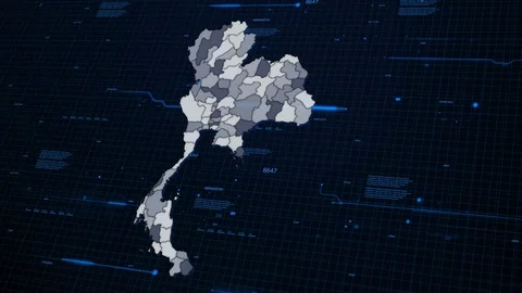 Thailand network map Stock Footage 87976707