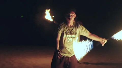 Thailand. Night. Fire show Stock-Footage 274050459